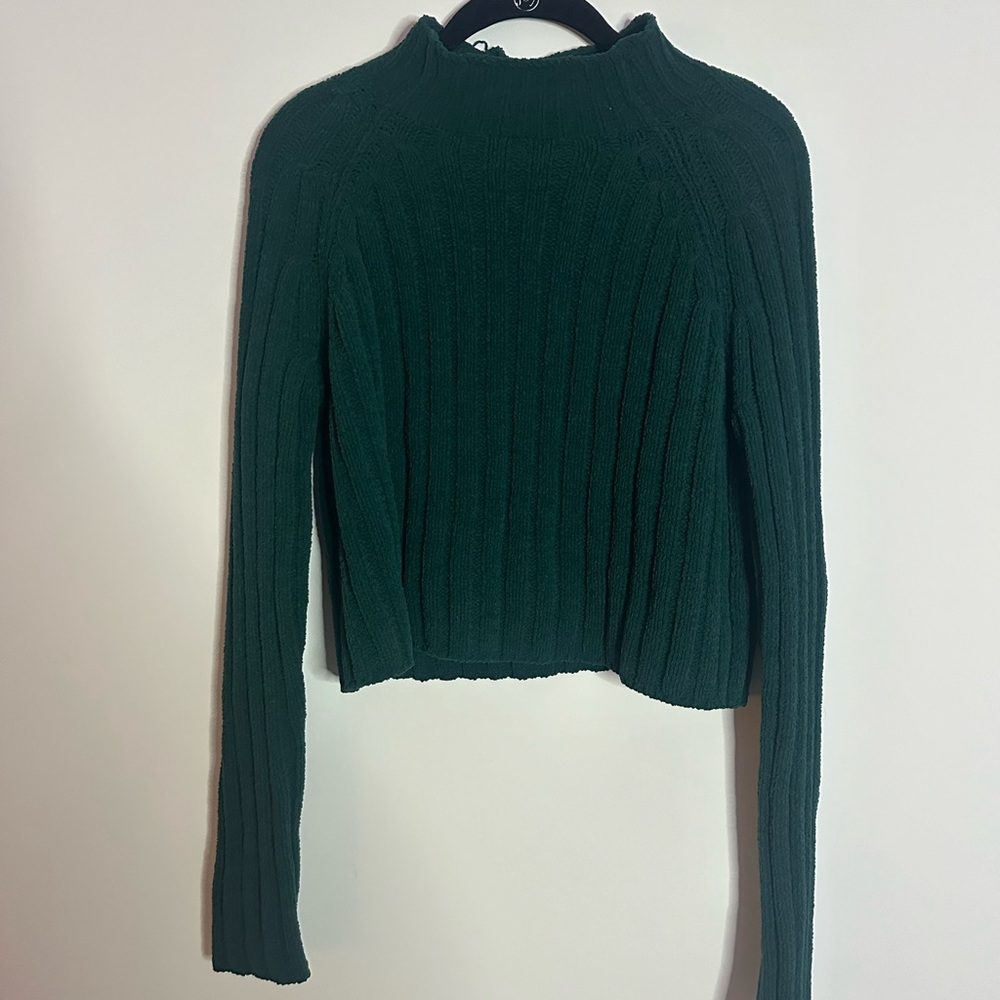 American Eagle Outfitters Forest Green Textured Knit